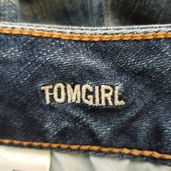 American Eagle Tomgirl Button Fly Distressed Jeans Size 4 - Picture 4 of 10